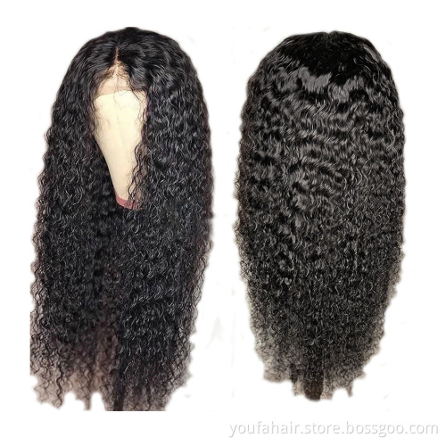 Natural Black 100% Human Hair 4x4 Transparent Lace Closure Wig Water Wave Cuticle Aligned Remy Brazilian Hair 6x6 Lace Front Wig